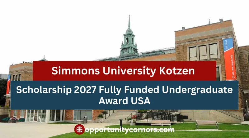 Simmons University Kotzen Scholarship 2027