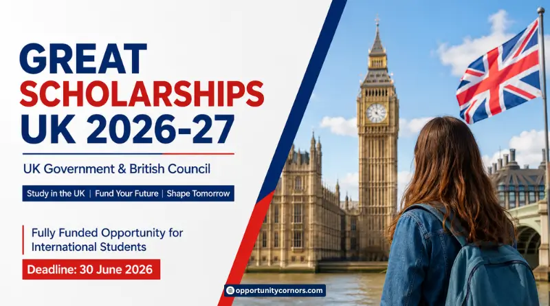 GREAT Scholarships UK 2026-27 (UK Government & British Council) – Fully Funded Opportunity for International Students
