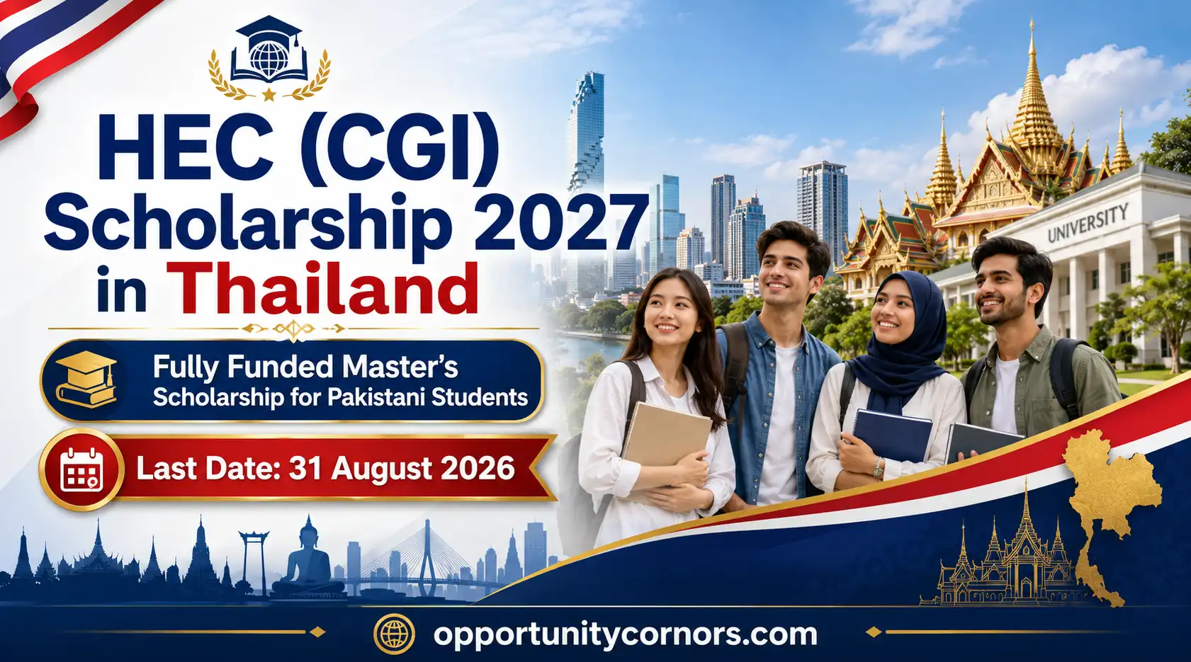 Fully Funded HEC CGI Scholarship 2027 in Thailand for Pakistani Students
