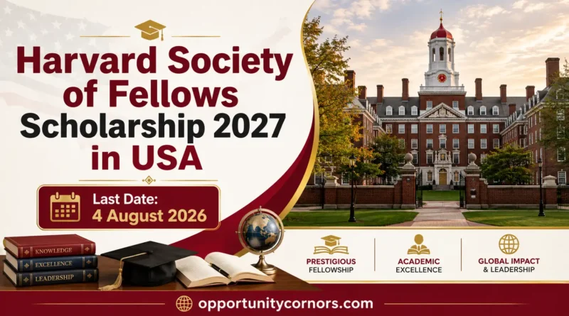 Fully Funded Harvard Society of Fellows Junior Fellowship 2027 in USA