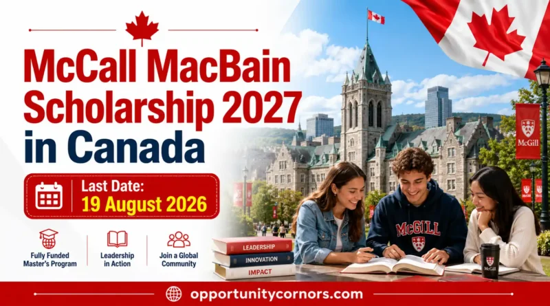 Fully Funded McCall MacBain Scholarship 2027 at McGill University in Canada