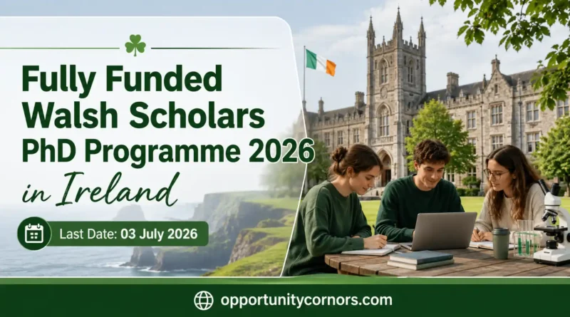 Fully Funded Walsh Scholars PhD Programme 2026 in Ireland