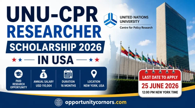 UNU-CPR Researcher Opportunity 2026 in USA – Paid UN Consultancy