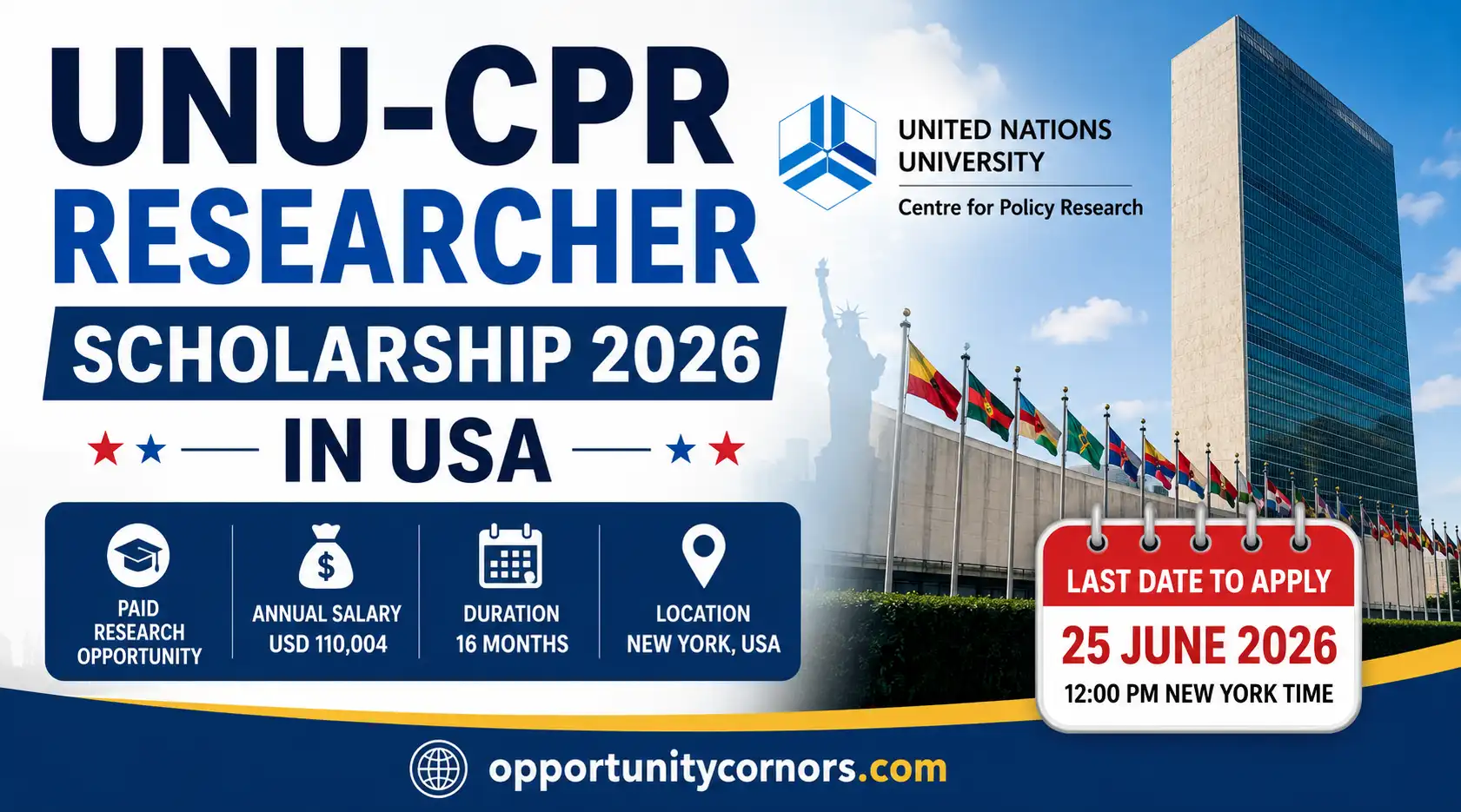 UNU-CPR Researcher Opportunity 2026 in USA – Paid UN Consultancy