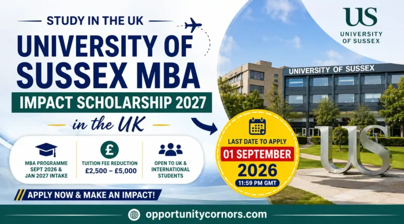 University of Sussex MBA Impact Scholarship 2027 in the UK Up to £5,000 Award