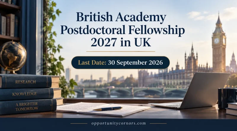 British Academy Postdoctoral Fellowship 2027 in UK