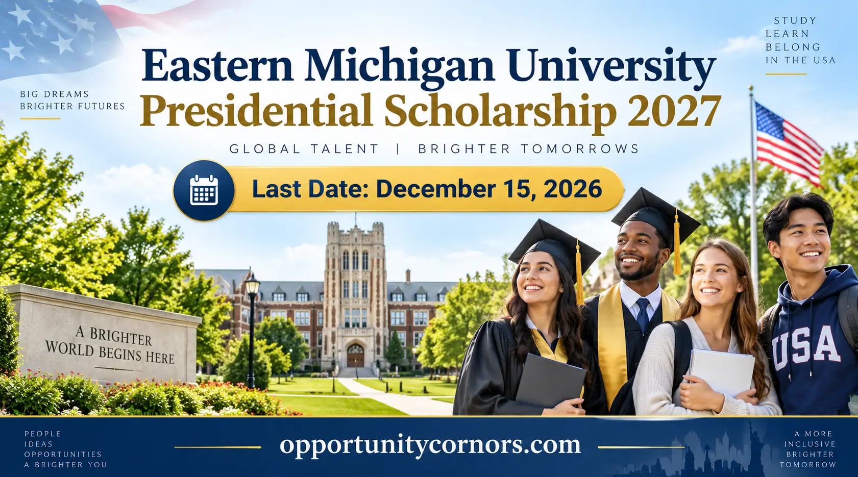 Eastern Michigan University Presidential Scholarship 2027 in USA | Full Tuition, Room & Board