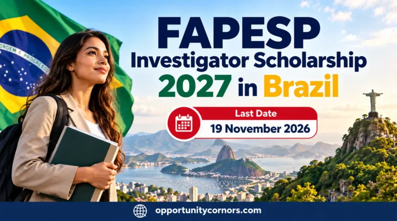 FAPESP Investigator Scholarship 2027 in Brazil